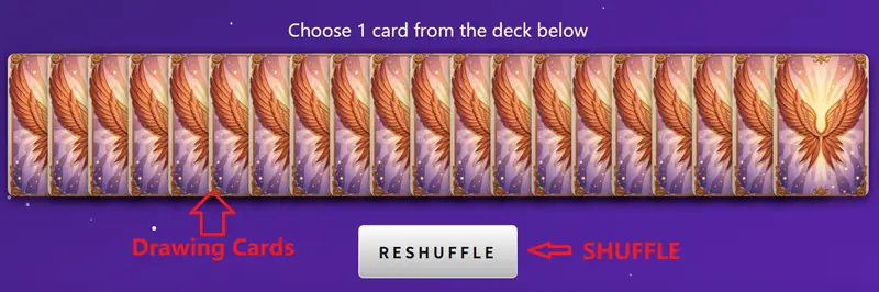 shuffle and draw oracle cards to indicate